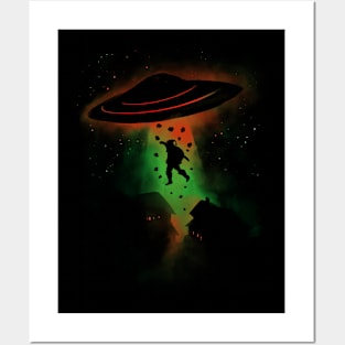 Santa's Christmas Secret - UFO Alien Spaceship Posters and Art